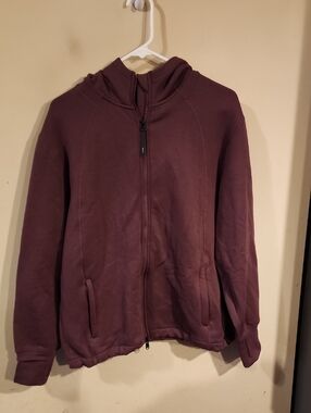Athleta Maroon Hooded Zip Sweatshirt